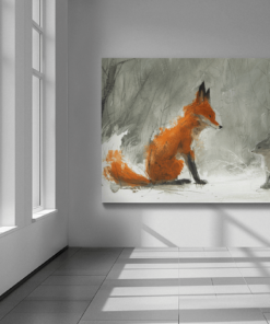 ALIVA 1478vos en haas canvas schilderij b