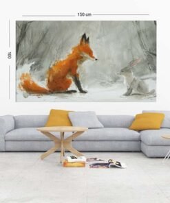 ALIVA 1478vos en haas canvas schilderij e