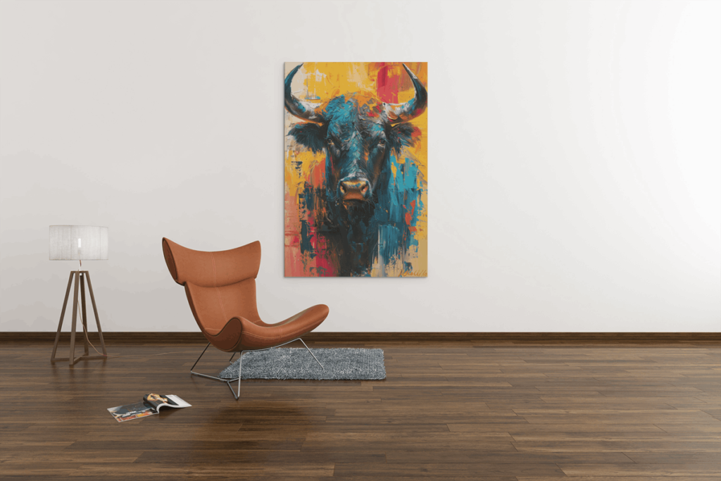 Canvas Schilderij Stier Dieren