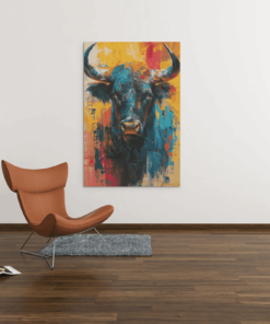 ALIVA 1481 canvas schilderij stier dieren c