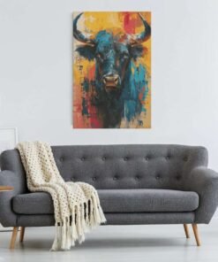 ALIVA 1481 canvas schilderij stier dieren e