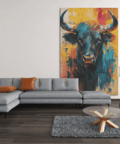 ALIVA 1481 canvas schilderij stier dieren e