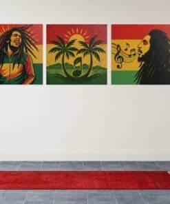 Bob Marley Drieluik Canvas Schilderij