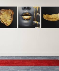 Vrouw en goud Drieluik Schilderij