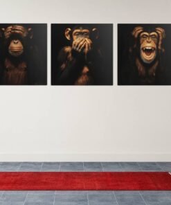 Drie Apen Drieluik Schilderij