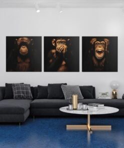 OLIVA 1026 drie apen drieluk schilderij c 1