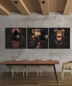 OLIVA 1026 drie apen drieluk schilderij e