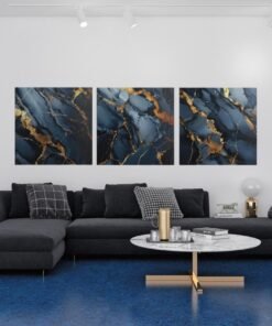 OLIVA 1027 marmer abstract drieluik schilderij b 1