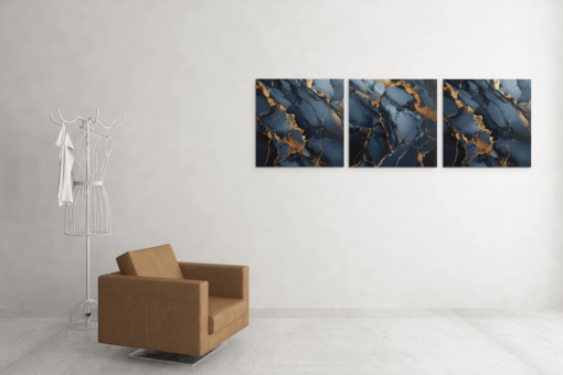 OLIVA 1027 marmer abstract drieluik schilderij b