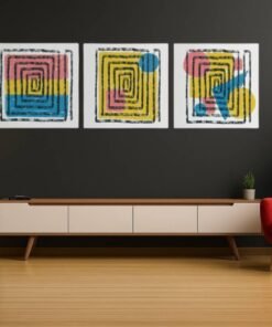 OLIVA 1028 abstract drieluik canvas schilderij a