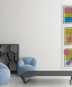 Alternative view of Drieluik Canvas Schilderij Abstract