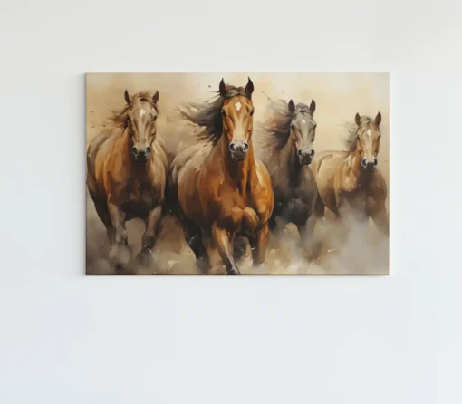 ALIVA 1483 bruine paarden canvas schilderij