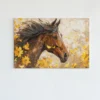 ALIVA 1484 paard en gele bloemen canvas schilderij