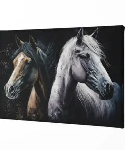 ALIVA 1485 paarden portret canvas schilderij a