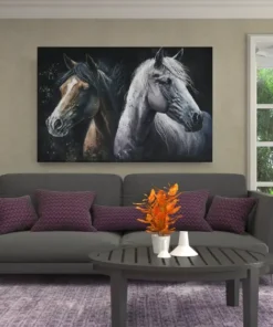 ALIVA 1485 paarden portret canvas schilderij b