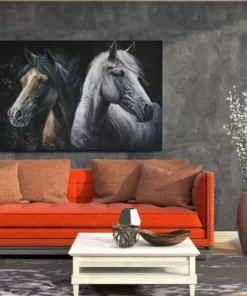 ALIVA 1485 paarden portret canvas schilderij c