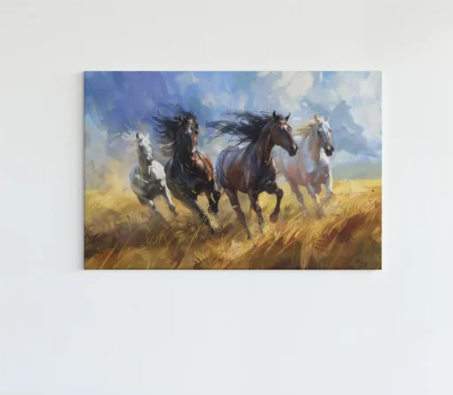 ALIVA 1486 rennende paarden canvas schilderij