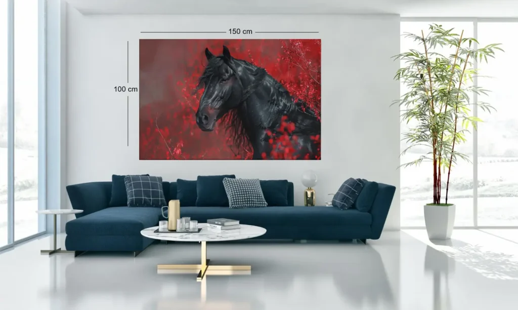 ALIVA-1488-paard-en-rood-canvas-schilderij-c