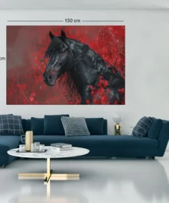 ALIVA-1488-paard-en-rood-canvas-schilderij-c