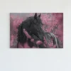 ALIVA 1489 paard en roze canvas schilderij