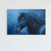 ALIVA 1491 paard en blauw canvas schilderij