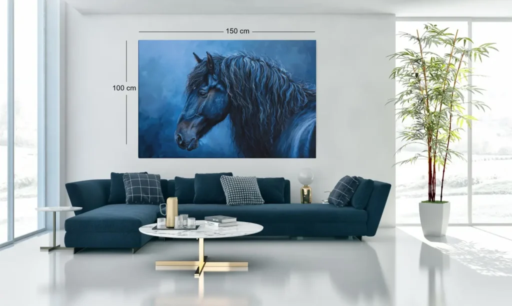 ALIVA-1491-paard-en-blauw-canvas-schilderij-e