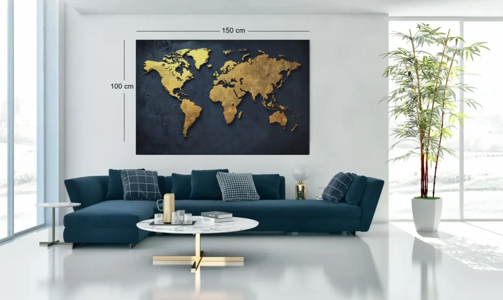 ALIVA-1492-wereldkaart-goud-canvas-schilderij-b
