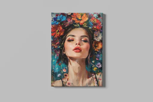 ALIVA 1493 vrouw kunst bloemen canvas schilderij
