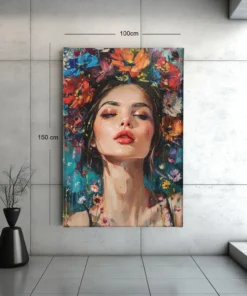ALIVA 1493 vrouw kunst bloemen canvas schilderij c