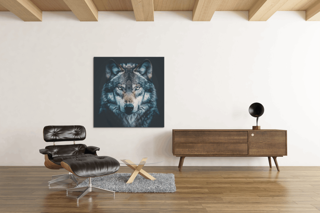 Wolf Vierkant Schilderij