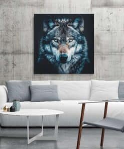 OEFE 1278 wolf vierkant schilderij e