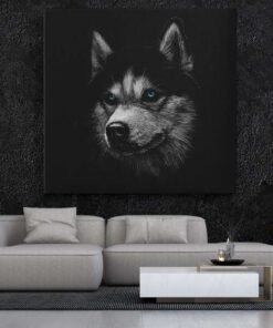 OEFE 1279 hond husky canvas schilderij c
