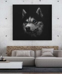 Hond Husky Canvas Schilderij