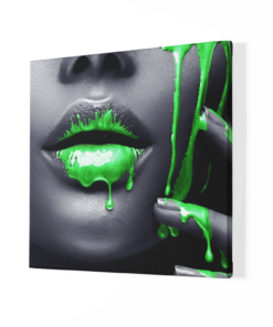 Alternative view of Vrouw met Groene Verf Canvas Schilderij