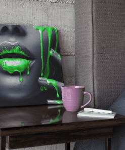OEFE 1280 vrouw met groene verf canvas schilderij b