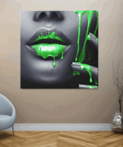 OEFE 1280 vrouw met groene verf canvas schilderij d