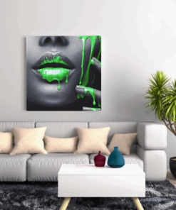 OEFE 1280 vrouw met groene verf canvas schilderij g