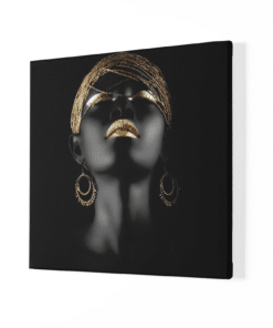 Portret van een vrouw met gouden make-up Schilderij