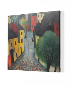 Kunst Dorp Vierkant Schilderij
