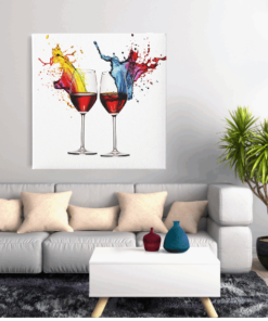 OEFE 1294 wijnglazen virekant canvas schilderij d