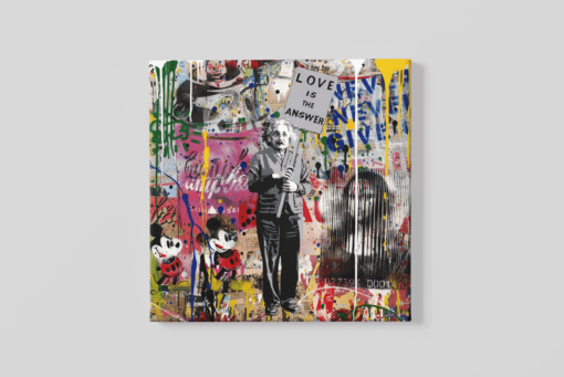 Banksy Art Einstein Vierkant Canvas Schilderij