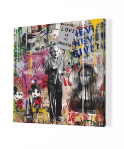 Alternative view of Banksy Art Einstein Vierkant Canvas Schilderij