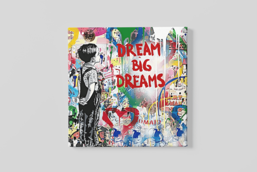 Banksy Dream big Dreams Vierkant Schilderij