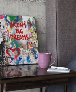 OEFE 1296 banknsy dream big dreams vierkant schilderij c