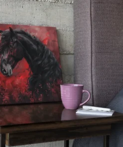 OEFE 1297 paard met rood vierkant schilderij c