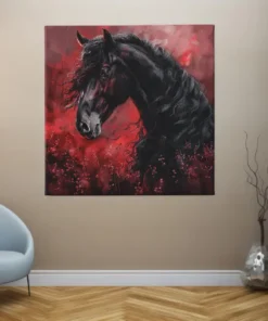 OEFE 1297 paard met rood vierkant schilderij e