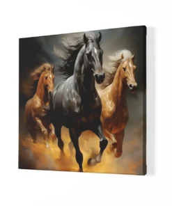 Alternative view of Rennende Paarden Vierkant Schilderij