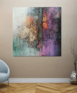 OEFE 1304 abstracte kunst vierkant schilderij f