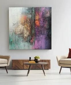OEFE 1304 abstracte kunst vierkant schilderij h