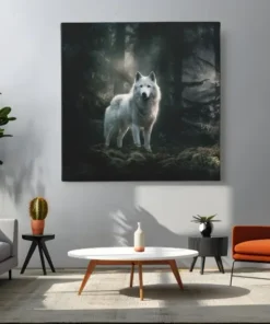 OEFE 1305 witte wolf dieren schilderij vierkant g